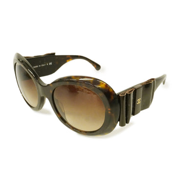 CHANELAuth  Women's Sunglasses Brown Sunglasses gold metal 6014