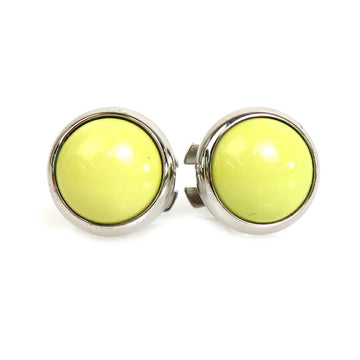 HERMES Earrings Eclipse Metal/Enamel Silver/Yellow Women's
