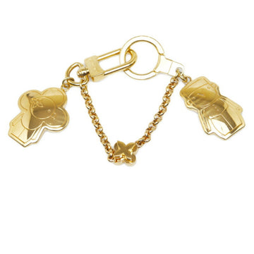 LOUIS VUITTON Monogram Vivienne Gaston BFF Charm Key Ring M00359 Gold Brown Plated PVC Ladies