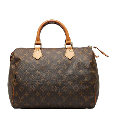 LOUIS VUITTON Monogram Speedy 30 Handbag Boston Bag M41526 Brown PVC Leather Ladies