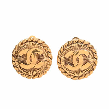 CHANEL Cocomark round earrings gold ladies