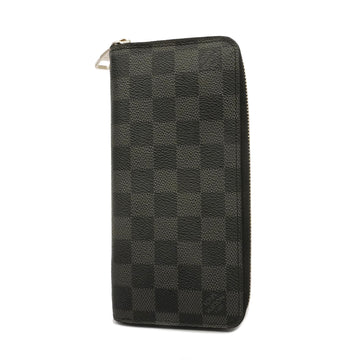 LOUIS VUITTONAuth  Damier Graphite Zippy Wallet Vertical N63095 Long Wallet