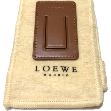 LOEWE Money Clip Leather Brown Wallet Men's Women's