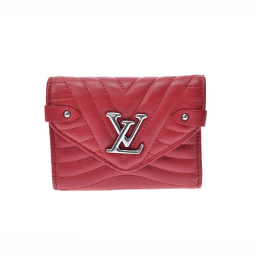 LOUIS VUITTON New Wave Rouge M63428 Women's Leather Bi-Fold Wallet