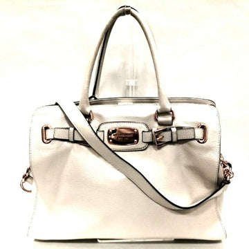 MICHAEL KORS Leather White 2WAY Shoulder Bag Tote Ladies