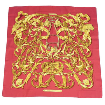 HERMES scarf carre 90 RLE MORS A LA CONETABLE silk 100% red