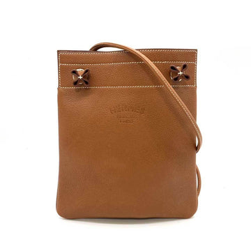 HERMES Bag Aline Brown Shoulder Pochette Crossbody Ladies Men's Vaux Balenia Leather