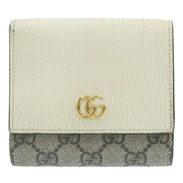 GUCCI GG Supreme Marmont Fold Wallet White 598587 2184