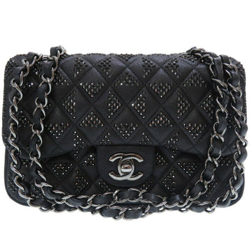 CHANEL Matelasse Leather Black Studded Shoulder Bag 0017 Small 6A0017GSL6