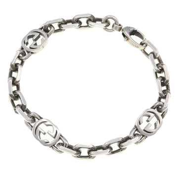 GUCCI Bracelet Interlocking G 620798 SV Sterling Silver 925 GG Bangle Chain Women Men