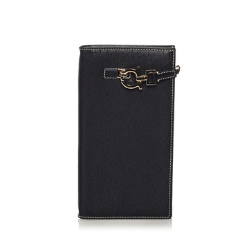 Salvatore Ferragamo Gancini Long Wallet IY224203 Black Leather Ladies