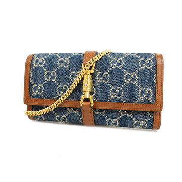 GUCCIAuth  Chain Wallet Jackie 652681 Women's Leather,Denim