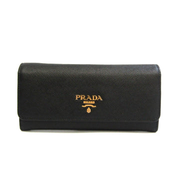 PRADA Saffiano MULTIC 1MH132 Leather Wallet Black,Pink