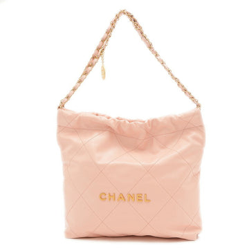 CHANEL22 Small Chain Bag Calfskin Pink AS3260