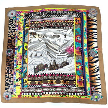 HERMES Woman with wind footpad Carre 140 Carrejean large scarf ladies multi LA FEMME AUX SEMELLES DE VENT cashmere silk