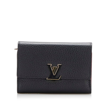 Louis Vuitton Portefeuil Capucines Compact Trifold Wallet M62157 Noir Hot Pink Black Taurillon Leather Ladies LOUIS VUITTON