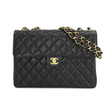 CHANEL Matelasse 30 Chain Shoulder Bag Caviar Skin Leather Black A11869 Gold Hardware