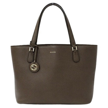 GUCCI bag ladies tote interlocking G leather brown 388561