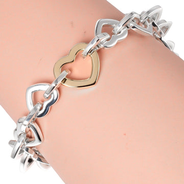 TIFFANY&Co. Heart Link Bracelet Silver 925 K18 YG Yellow Gold Approx. 55.5g