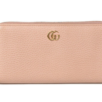 Gucci Wallet GUCCI Long / Petit Marmont Leather Pink Beige Round 456117