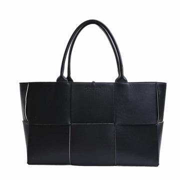 BOTTEGA VENETA Intrecciato Leather Arco Medium Tote Bag Black Women's