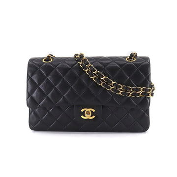 CHANEL Matelasse 25 Chain Shoulder Bag Leather Black A01112 Gold Hardware Vintage