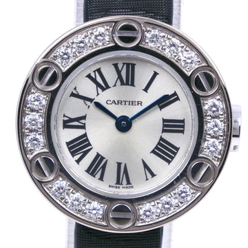Cartier Love Watch WE800331 K18 White Gold x Diamond Silver Quartz Analog Display Women's Dial