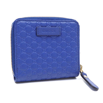 GUCCI Bifold Wallet Micro sima Women's Blue Leather 449395