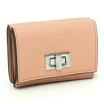 FENDI Peekaboo Micro Trifold Wallet Purse Leather 8M0426 Pink