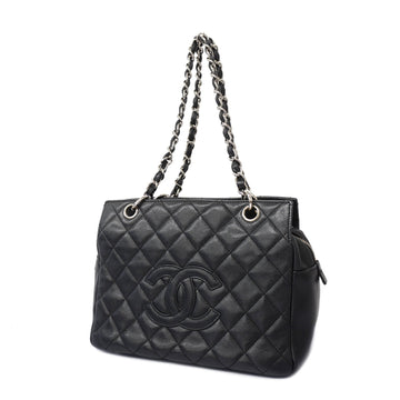 Chanel Matelasse Chain Shoulder Women's Caviar Leather Shoulder Bag Black