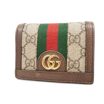 Gucci Bifold Wallet Sherry Ophdia 523155 GG Supreme Beige Gold metal