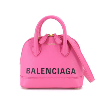 BALENCIAGA Vill Top Handle XXS 2way Hand Shoulder Bag Pink Leather 550646