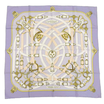 HERMES Carre 90 Cavalcadour CAVALCADOUR belt pattern scarf silk light purple