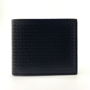 SALVATORE FERRAGAMO Gancini New Billfold Leather 66A509 Men's Black