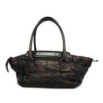 CHANELAuth  Chocolate Bar Handbag Women's Leather Handbag Dark Brown
