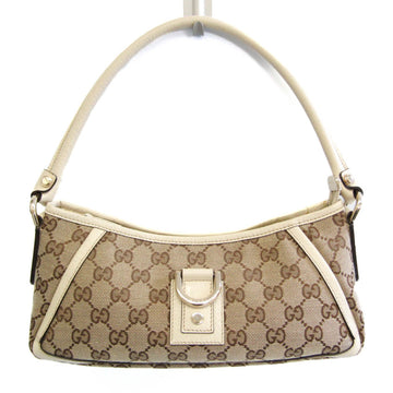 Gucci Abbey GG Pattern 130939 Women's Leather,GG Canvas Tote Bag Dark Brown,Off-white