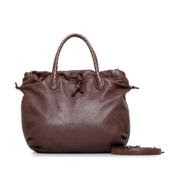 BOTTEGA VENETA Intrecciato Handbag Shoulder Bag Brown Leather Women's BOTTEGAVENETA