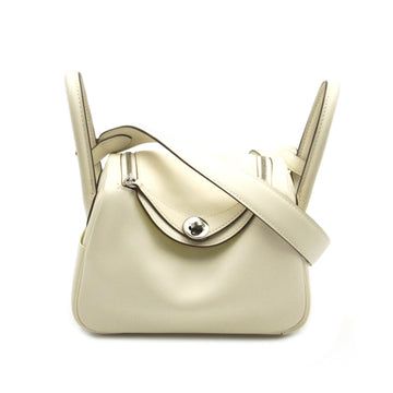 HERMES lindy verso mini Ivory Yellow Nata/Lime Nata Vaux Swift leather leather