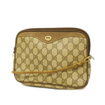 GUCCI Shoulder Bag GG Supreme 97 02 068 Brown Gold Hardware Women's