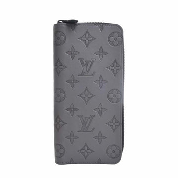 LOUIS VUITTON Monogram Shadow Zippy Vertical Round Long Wallet M81384 Gray Men's