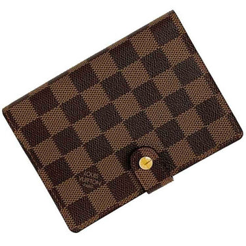 LOUIS VUITTON Notebook Cover Agenda PM Brown Gold Damier Ebene R20700 Canvas CA1002  LV 6 Hole Pen Holder