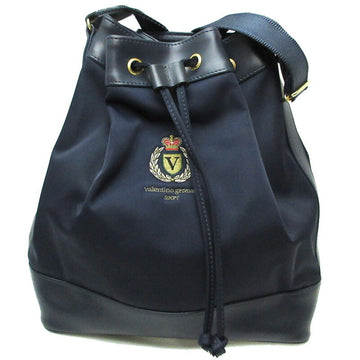 Valentino Garavani Sports VALENTINO GARAVANI SPORT Shoulder Bag Canvas Leather Navy Ladies