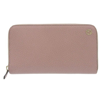 GUCCI Interlocking G Leather Long Wallet 449347 Pink Women's