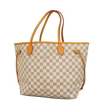 LOUIS VUITTON Tote Bag Damier Azur Neverfull MM N51107 White Ladies