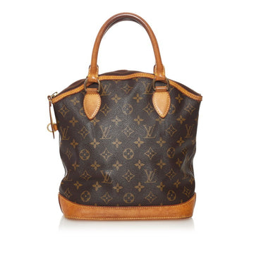 Louis Vuitton Monogram Lockit Handbag M40102 Brown PVC Leather Ladies