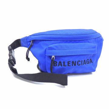 BALENCIAGA Waist Pouch Blue Black Nylon 533009 Body Bag Belt Women's Men's