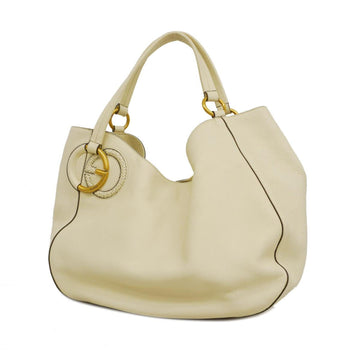 GUCCI tote bag interlocking G 309531 leather ivory gold hardware ladies