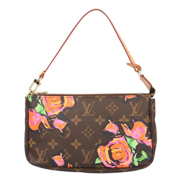 LOUIS VUITTON Pochette Accessory Monogram Rose Handbag Canvas M48615 Brown Women's