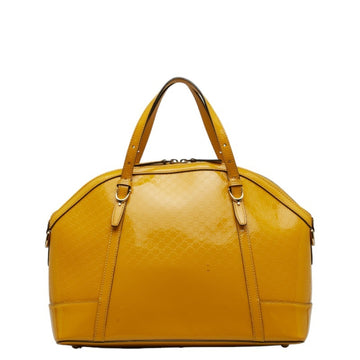 GUCCI Micro GG Handbag 309614 Yellow Enamel Women's