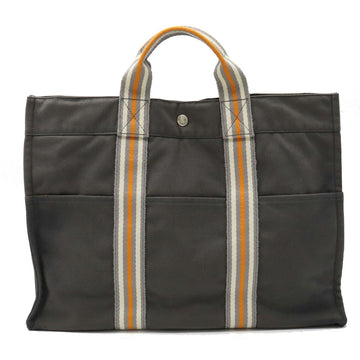 HERMES Four Toe MM Tote Bag Handbag 2001 Ginza Store Limited Model Canvas Gray Orange White